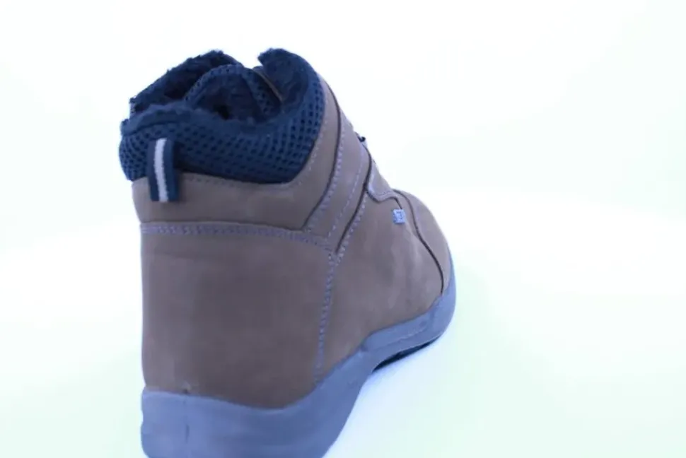 PETER ERIKSON Herren Boot Leder Extraweit Schnürung und Reißverschluss in PEANUT mit Warmfutter FLEXI-05A TEX