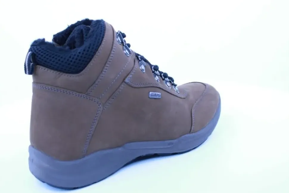 PETER ERIKSON Herren Boot Leder Extraweit Schnürung und Reißverschluss in PEANUT mit Warmfutter FLEXI-05A TEX