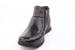 PETER ERIKSON Herren Leder Boot doppel Reißverschluss einfacher Einstieg SCHWARZ Warmfutter DN-02