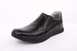 PETER ERIKSON Herren Slipper Leder Wechselfußbett klassisch schwarz S14 DN-55