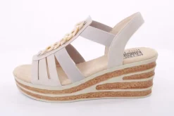 PETER ERIKSON Sandalette Keilabsatz Zierkette beige S14 23007-Y24009