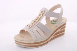 PETER ERIKSON Sandalette Keilabsatz Zierkette beige S14 23007-Y24009