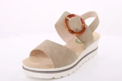 PETER ERIKSON Sandalette Keilabsatz Zierschnalle beige S14 3225-C23002