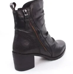 PETER ERIKSON Stiefelette Leder Zierfalten schwarz S23 CATHY-2301
