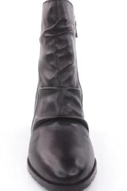 PETER ERIKSON Stiefelette Leder Zierfalten schwarz S23 CATHY-2301