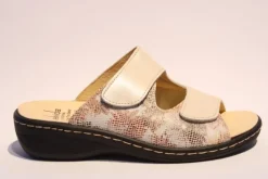Portina Bequempantolette Wechselfußbett komplett Leder beige  10302