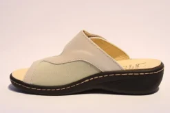 Portina Bequempantolette Wechselfußbett komplett Leder beige  10302