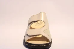 Portina Bequempantolette Wechselfußbett komplett Leder beige  10302