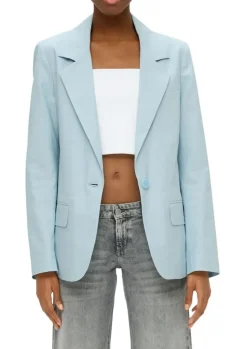 QS designed by Blazer aus Leinenmix blau S15 2143849