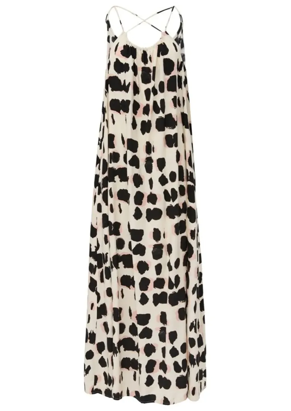 QS designed by Feines Sommerkleid aus Viskose beige/schwarz S13 2128175