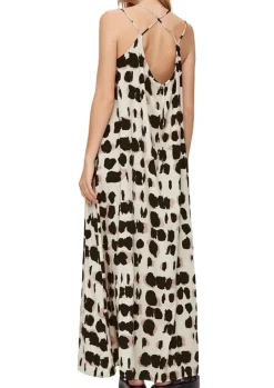 QS designed by Feines Sommerkleid aus Viskose beige/schwarz S13 2128175