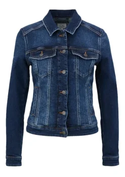 QS designed by  Jeansjacke aus Baumwollstretch blau S23  2132801