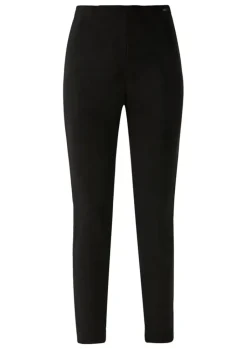 QS designed by Leggings Veloursleder- Optik Lederimitat Elastikbund schwarz S22 2125268