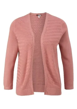 Qs designed by leichter Cardigan mit Strickmuster orange, lila, schwarz  S13  2125101