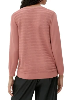 Qs designed by leichter Cardigan mit Strickmuster orange, lila, schwarz S13 2125101
