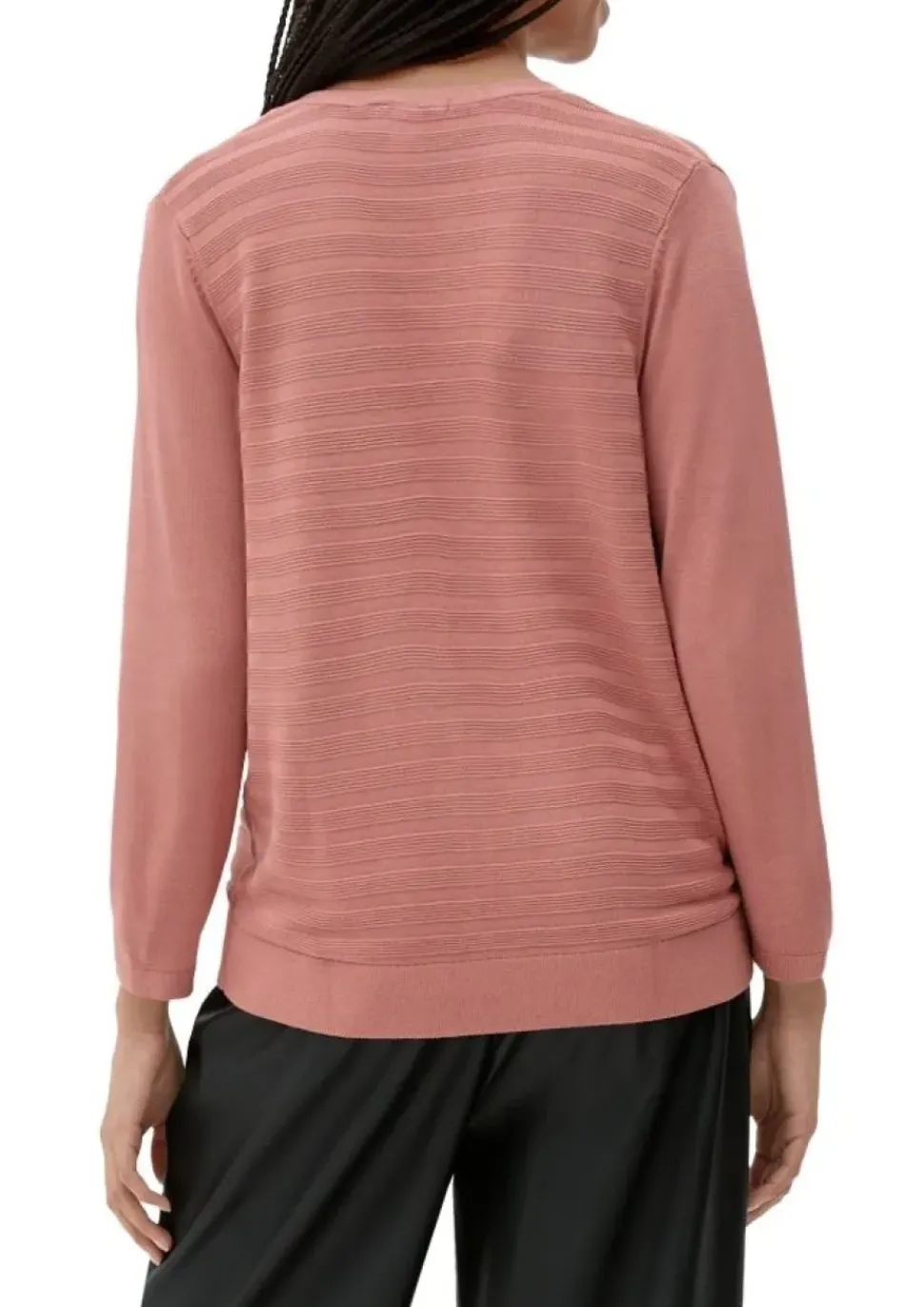 Qs designed by leichter Cardigan mit Strickmuster orange, lila, schwarz S13 2125101