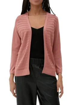 Qs designed by leichter Cardigan mit Strickmuster orange, lila, schwarz S13 2125101