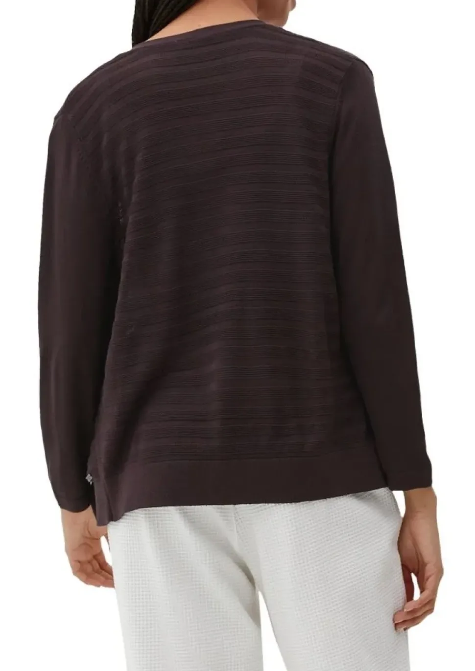 Qs designed by leichter Cardigan mit Strickmuster orange, lila, schwarz S13 2125101