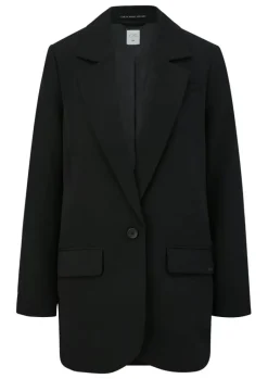 QS designed by Oversize Blazer mit Pattentaschen schwarz / beige S15  2140895