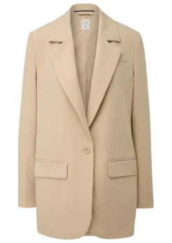 QS designed by Oversize Blazer mit Pattentaschen schwarz / beige S15  2140895