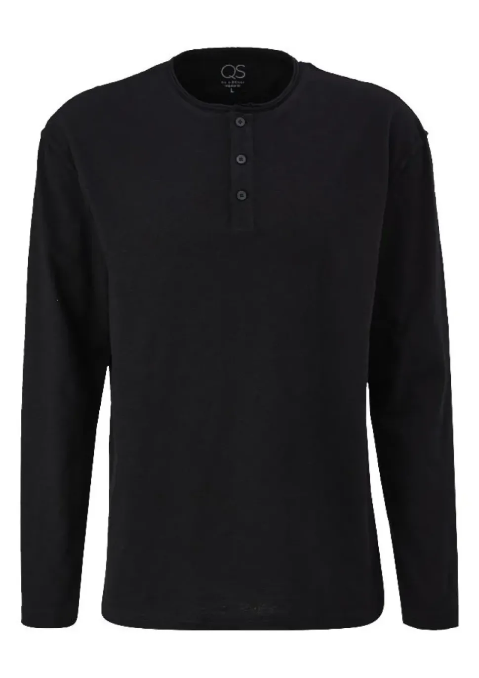 QS designed by Shirt in Flammgarnstruktur braun, schwarz S22 2124127