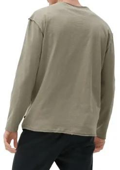 QS designed by Shirt in Flammgarnstruktur braun, schwarz S22 2124127