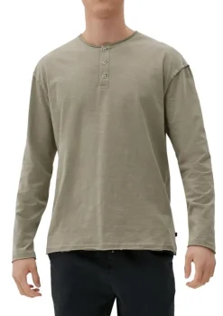 QS designed by Shirt in Flammgarnstruktur braun, schwarz S22 2124127