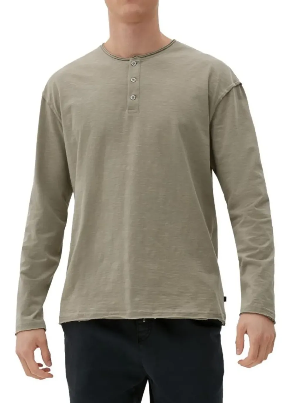 QS designed by Shirt in Flammgarnstruktur braun, schwarz S22 2124127