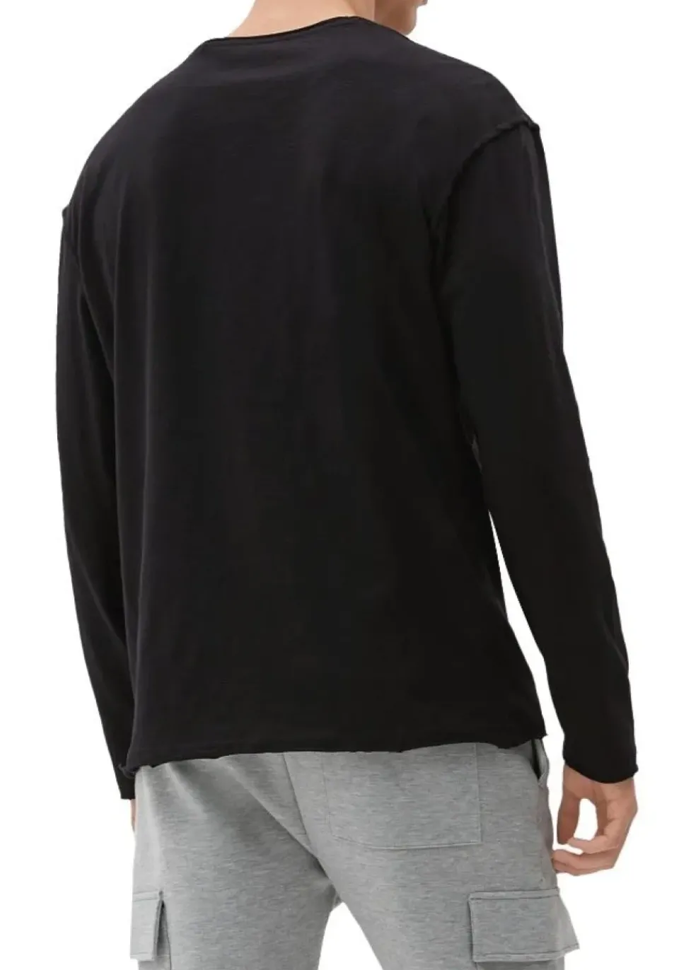 QS designed by Shirt in Flammgarnstruktur braun, schwarz S22 2124127