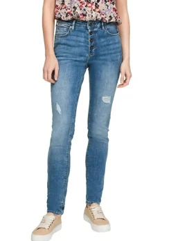 QS designed by Skinny Jeans Knopfleiste blau 2062809