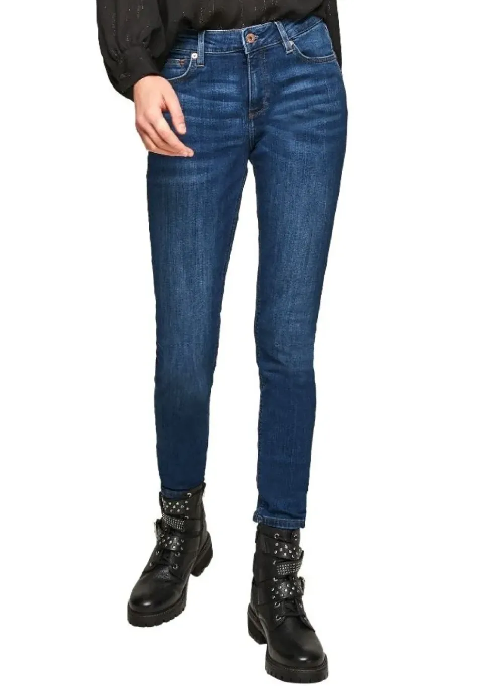QS designed by Skinny: Super Skinny leg-Jeans blau S22 2102008