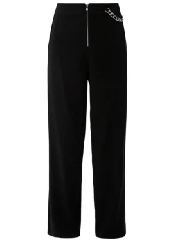 QS designed by Stoffhose Kettendetail weites Bein schwarz S22 2125265