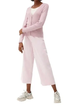 QS designed by Strickjacke aus Viskosemix schwarz, rosa, blau S22 2119007