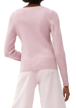 QS designed by Strickjacke aus Viskosemix schwarz, rosa, blau S22 2119007