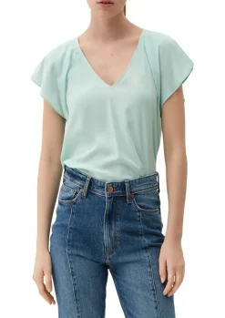 QS designed by Viskosebluse mit V-Ausschnitt S13 2132616
