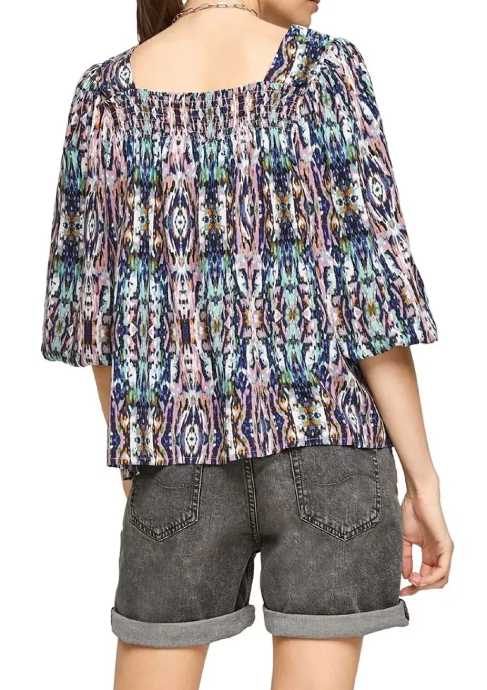QS designed by Viskosebluse Muster rosa 2100015