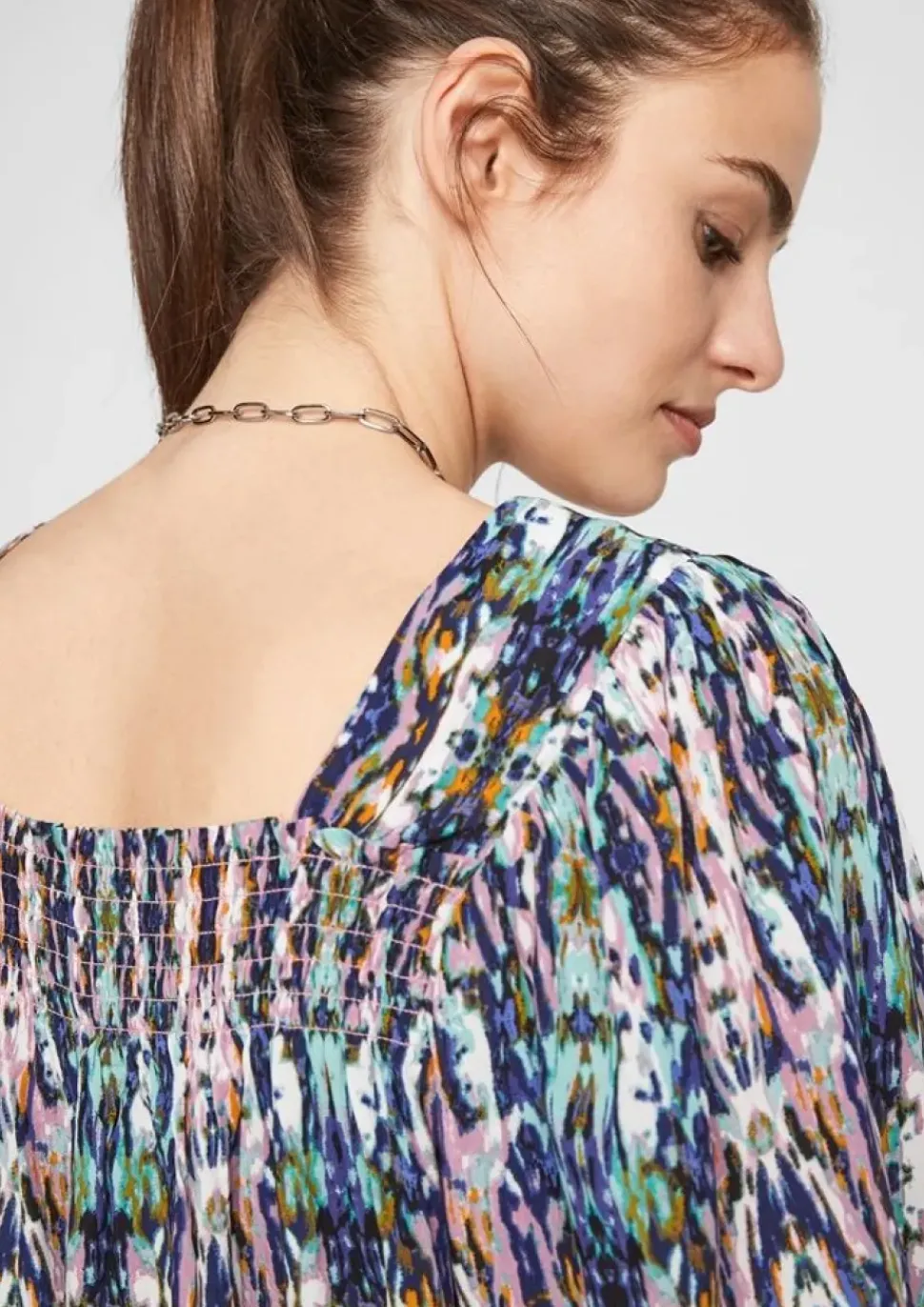 QS designed by Viskosebluse Muster rosa 2100015