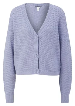 QS desinged by Strickcardigan V- Ausschnitt Knopfleiste rosa,lila, schwarz S22 2125126