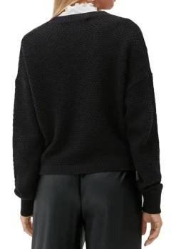 QS desinged by Strickcardigan V- Ausschnitt Knopfleiste rosa,lila, schwarz S22 2125126