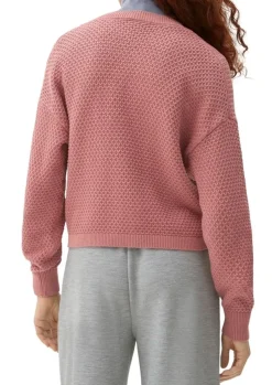 QS desinged by Strickcardigan V- Ausschnitt Knopfleiste rosa,lila, schwarz S22 2125126