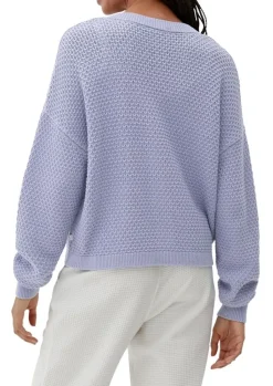 QS desinged by Strickcardigan V- Ausschnitt Knopfleiste rosa,lila, schwarz S22 2125126
