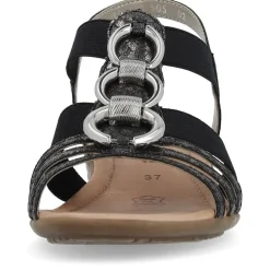 Remonte Damen Sandale Gummizug Schmuckelemente schwarz S14 R3605-02