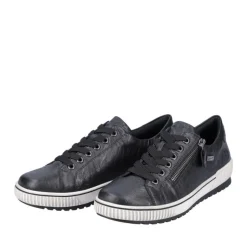 Remonte Damen Schnürer Sneaker Leder TEX- Membrane schwarz S22 D0700-00