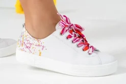Remonte Damen Sneaker bunte Schnürsenkel weiß S12  D0900-82
