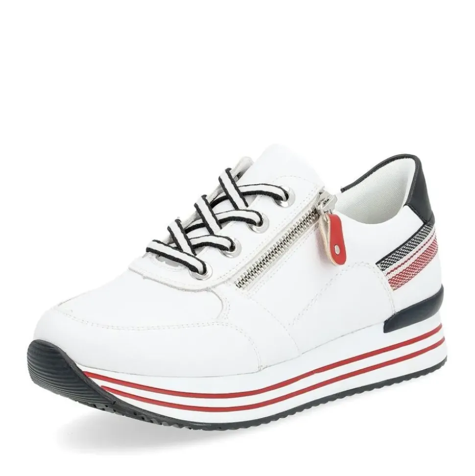 Remonte Damen Sneaker Leder Wechselfußbett Plateausohle weiß S14 D1312-82