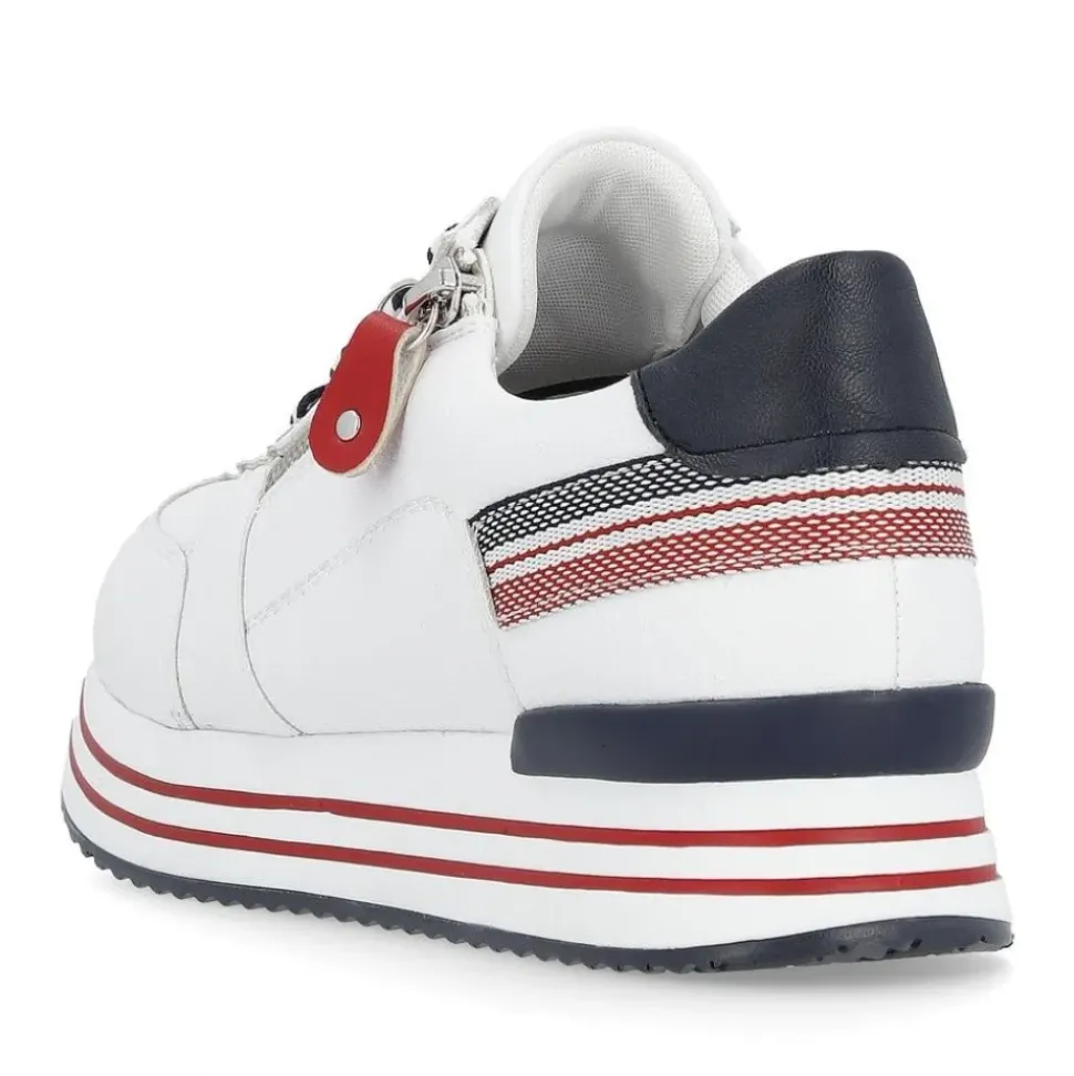 Remonte Damen Sneaker Leder Wechselfußbett Plateausohle weiß S14 D1312-82