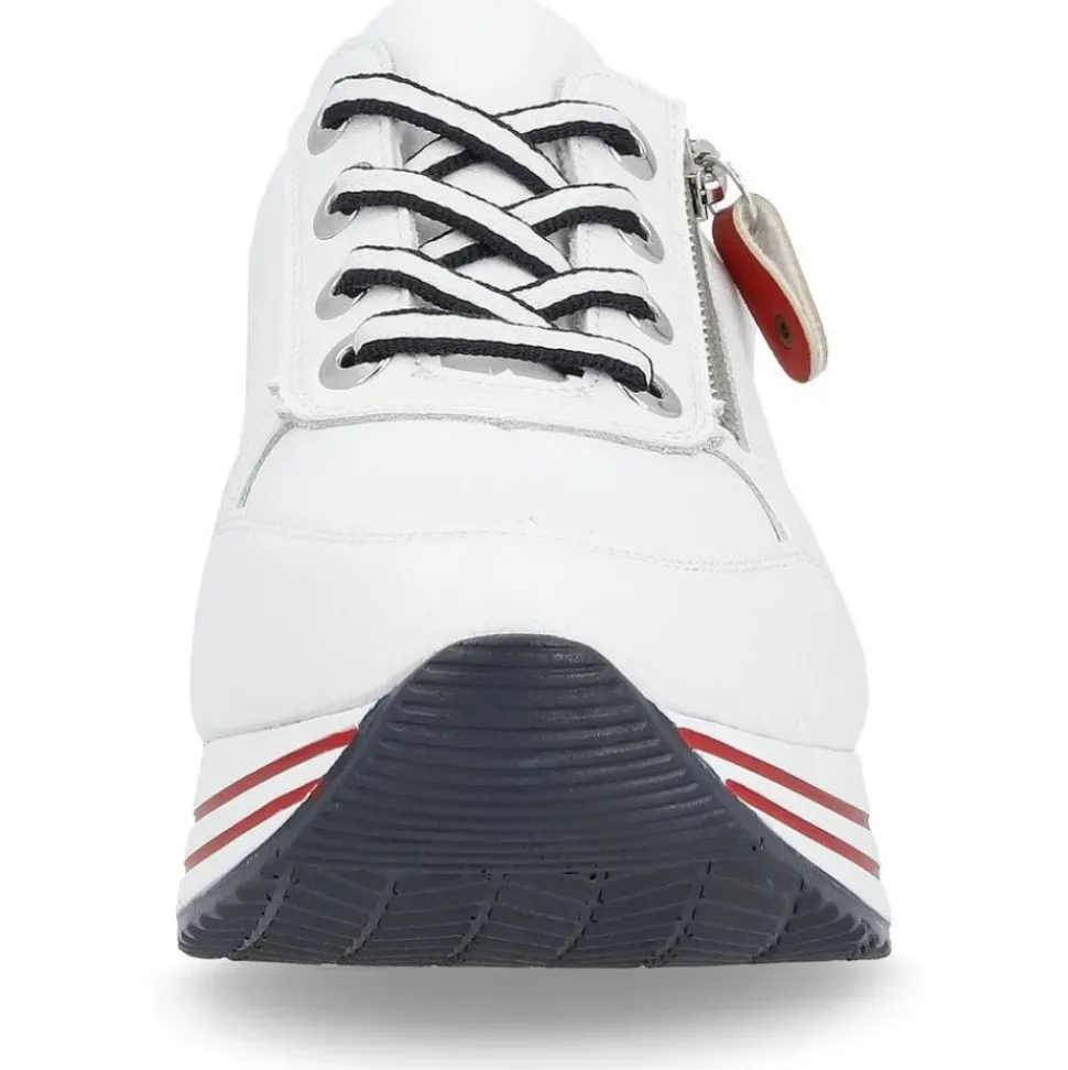 Remonte Damen Sneaker Leder Wechselfußbett Plateausohle weiß S14 D1312-82