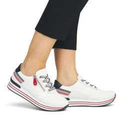 Remonte Damen Sneaker Leder Wechselfußbett Plateausohle weiß S14 D1312-82