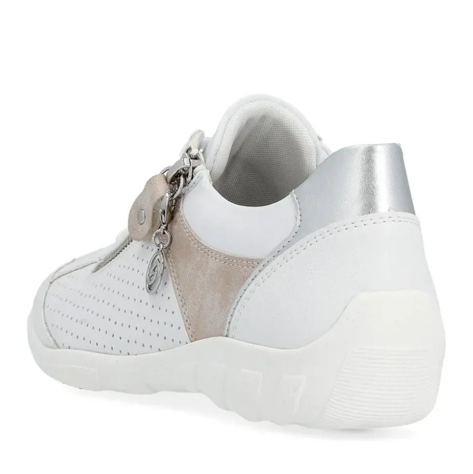 Remonte Damen Sneaker Leder Wechselfußbett metallic weiß S14 R3411-81