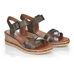 Remonte Sandale Leder Kork Klettverschluss grün D3057-54